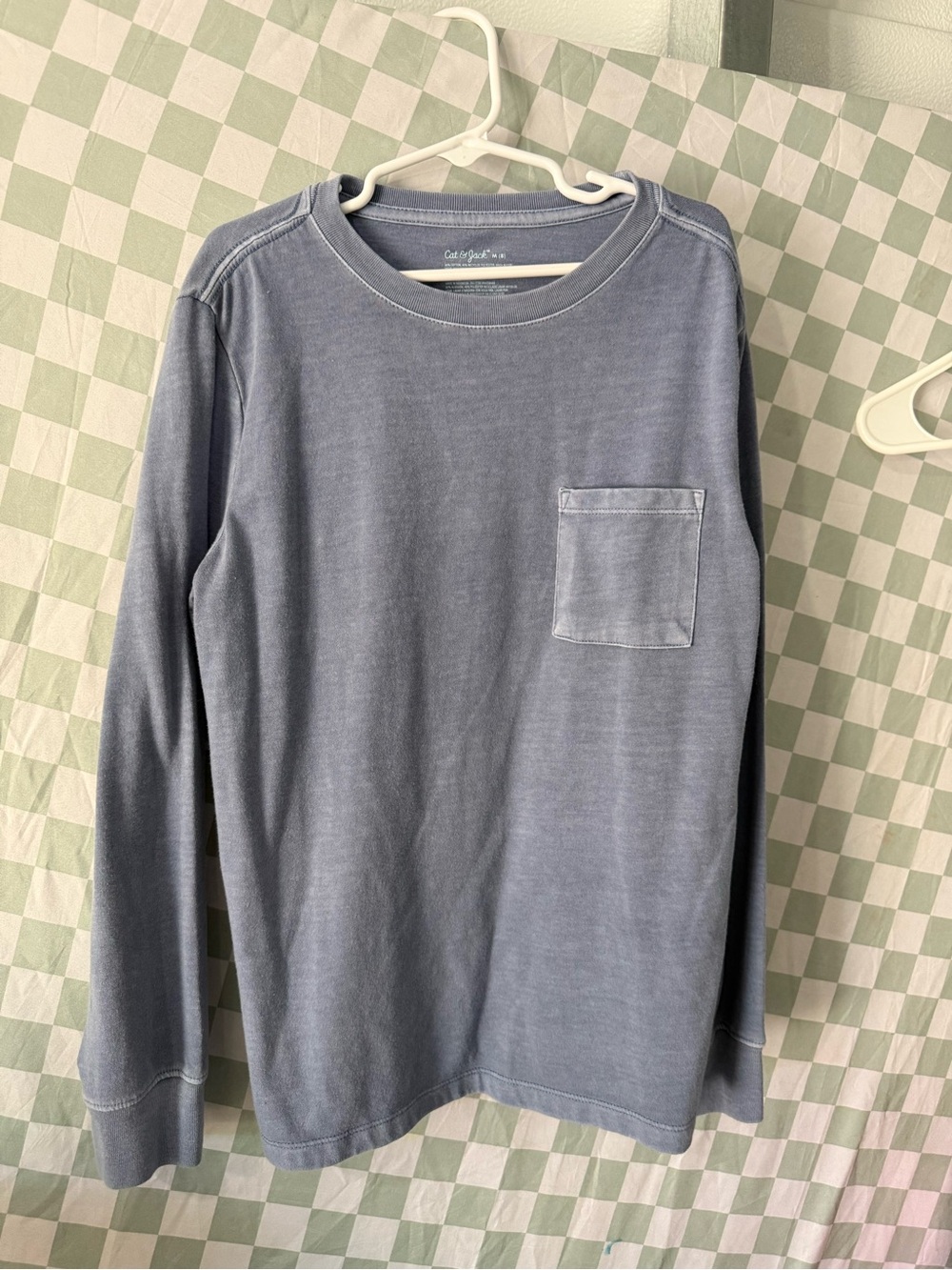 Cat & Jack Long Sleeve Pocket Tee - Faded Blue